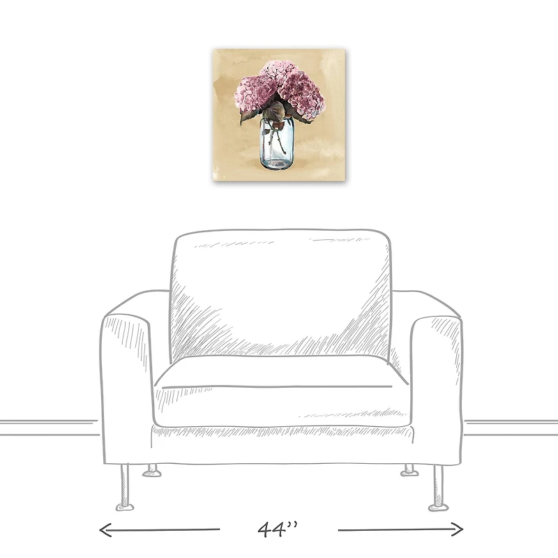 Pink Hydrangeas 16" x 16" Canvas Wall Art