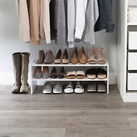 Organize It All White 2 Shelf Stackable Shoe Rack
