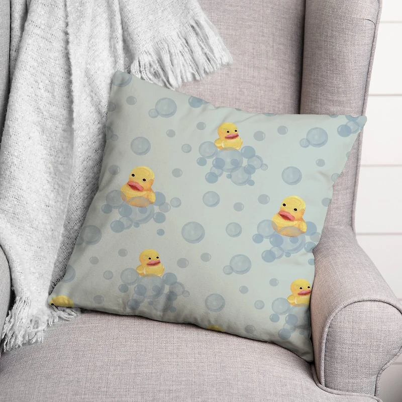 Rubber Duckies Throw Pillow