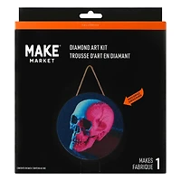 8" Neon Skull Round Wood Plaque Diamond Art Kit by Make Market®