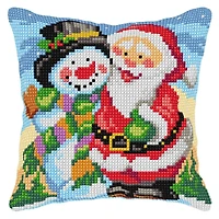 Orchidea Cushion Cross Stitch Kit  Santa Claus And Snowman