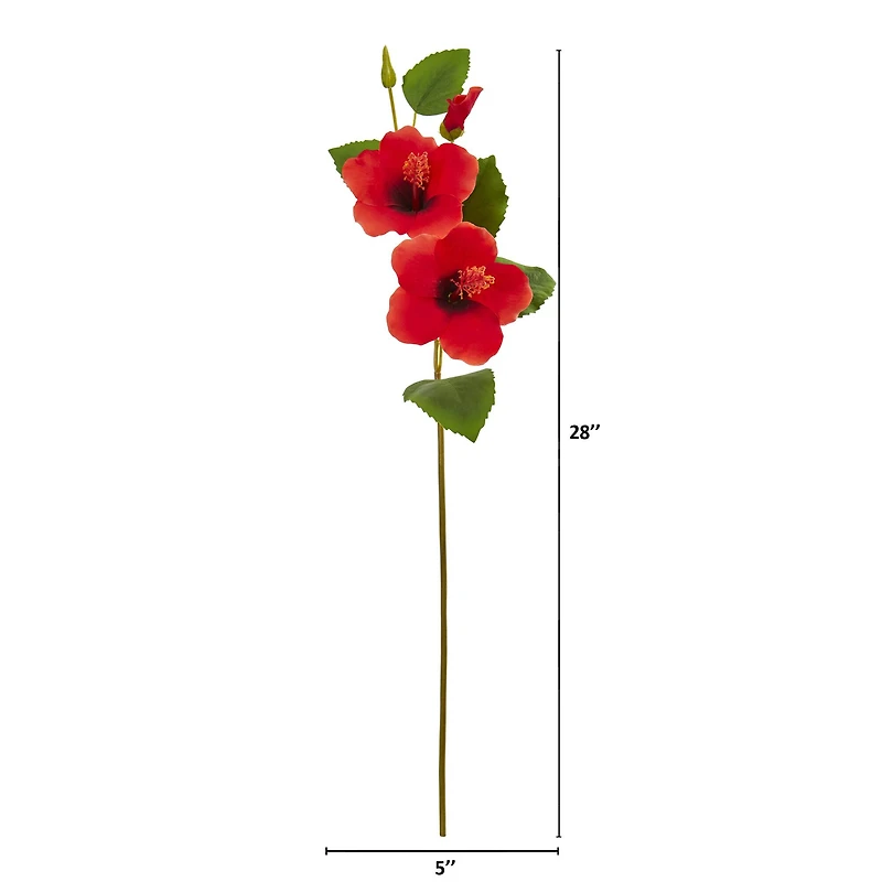 Red Hibiscus Artificial Flower Stems, 12ct.
