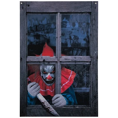 47" Creepy Clown Scary Window Halloween Decoration