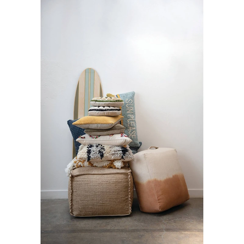 Love Chindi Appliqued Cotton Pillow