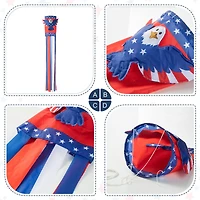 Glitzhome® 60" Patriotic Eagle Windsock