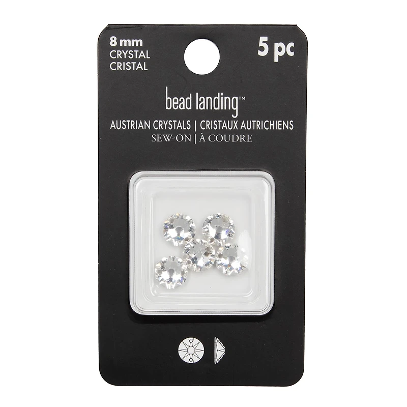 8mm Round Sew-On Austrian Crystals by Bead Landing