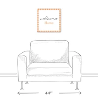 Orange Plaid Welcome Home Canvas Wall Art