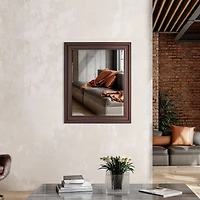Head West Deep Cherry 28" x 34" Framed Beveled Accent Vanity Mirror
