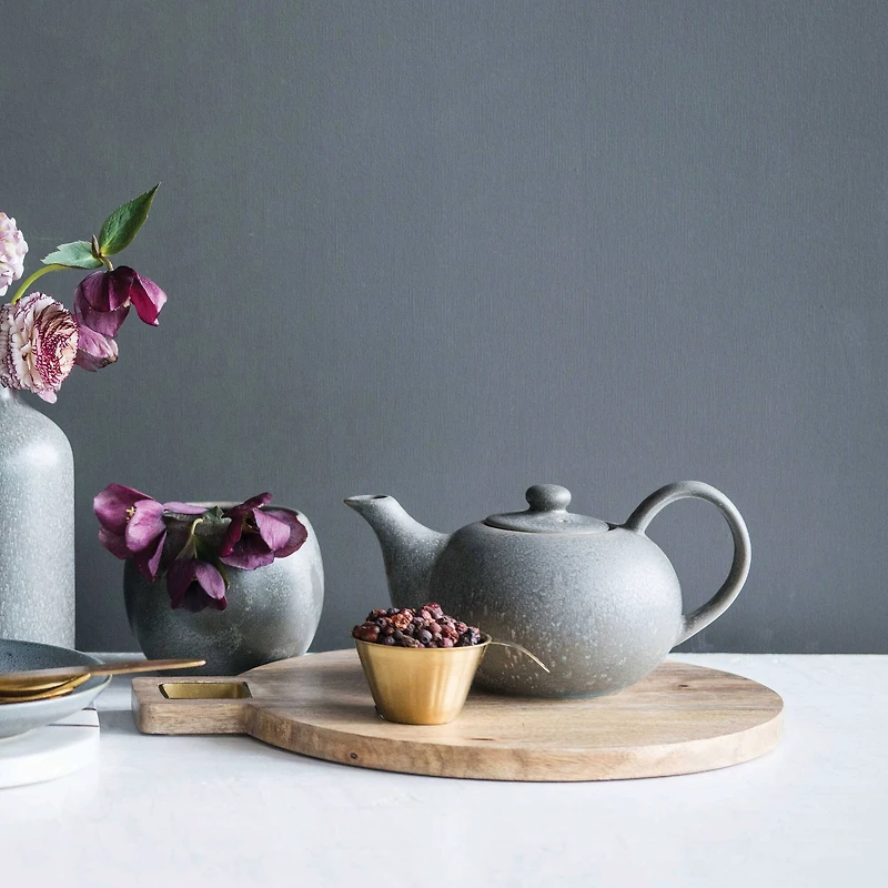 Hello Honey® Mango Wood Cutting Board with Brass Trim Handle