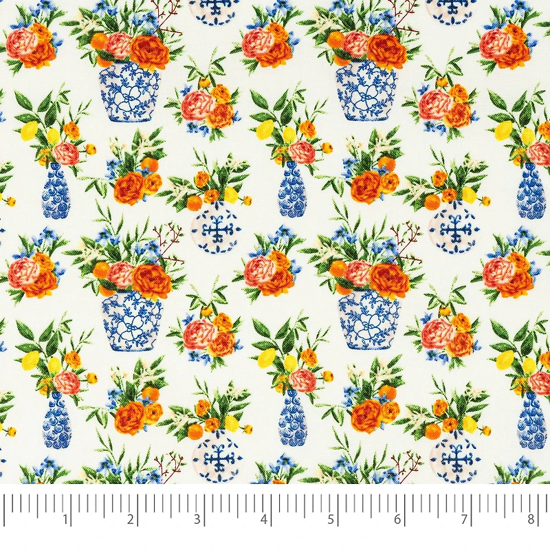 SINGER Potted Bouquets Cotton Fabric