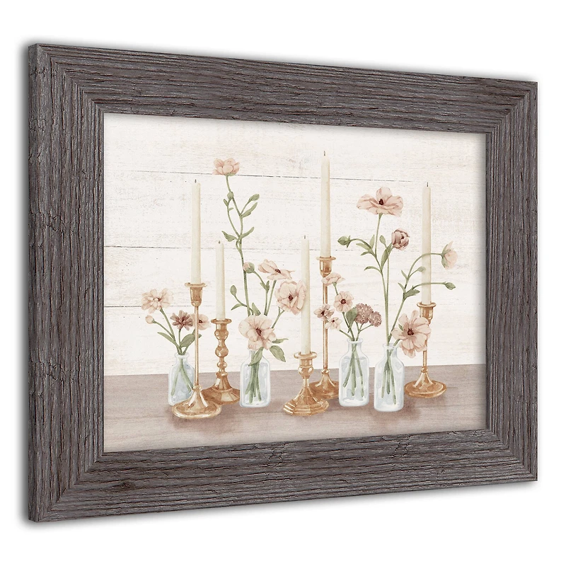Florals with Candles Western Framed Print