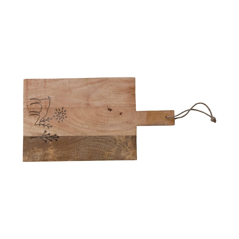 Hello Honey® 18" Laser Etched Reindeer Mango Wood Cheese & Cutting Board