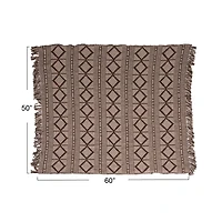 Hello Honey® Brown & Beige Diamond Soft Recycled Cotton Blend Throw