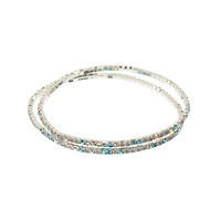 Crystal Lane DIY Silver AB Aqua & White Rhinestones Bracelets, 2ct.