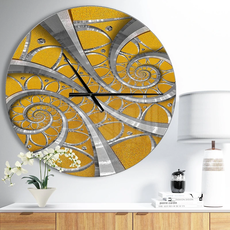 Designart 'Time Spiral In Antique Style Modern Wall Clock