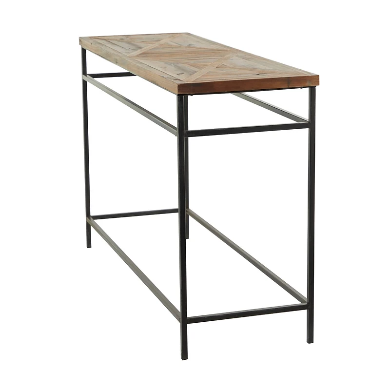 Brown Metal Rustic Console Table 30" x 48" x 16"