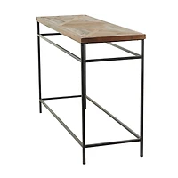 Brown Metal Rustic Console Table 30" x 48" x 16"