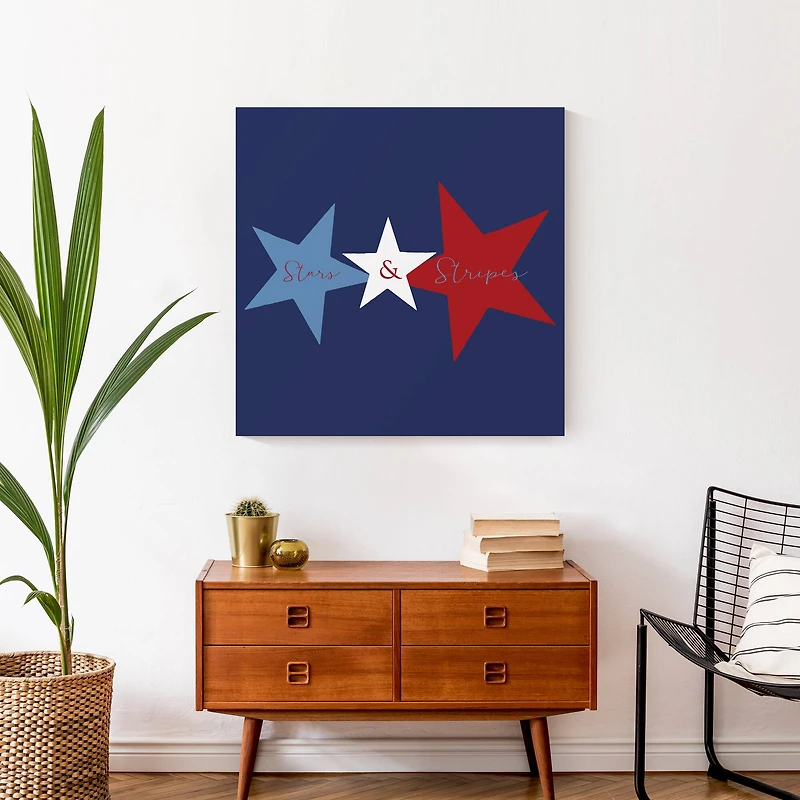 Simple Tri Star Canvas Wall Art
