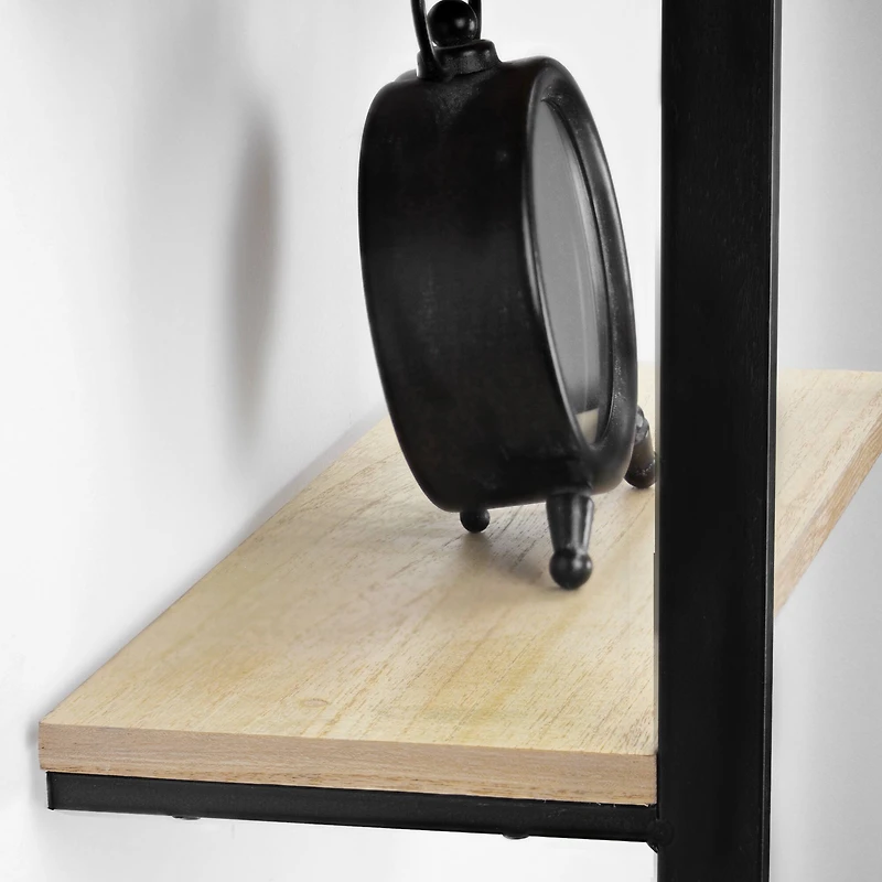 3.5ft. Wood & Metal 6 Tier Wall Mounted Shelving Unit