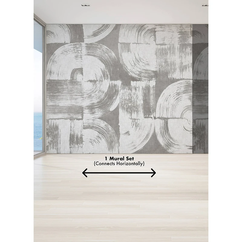 Katie Hunt Dove Gray Brushstrokes Wall Mural