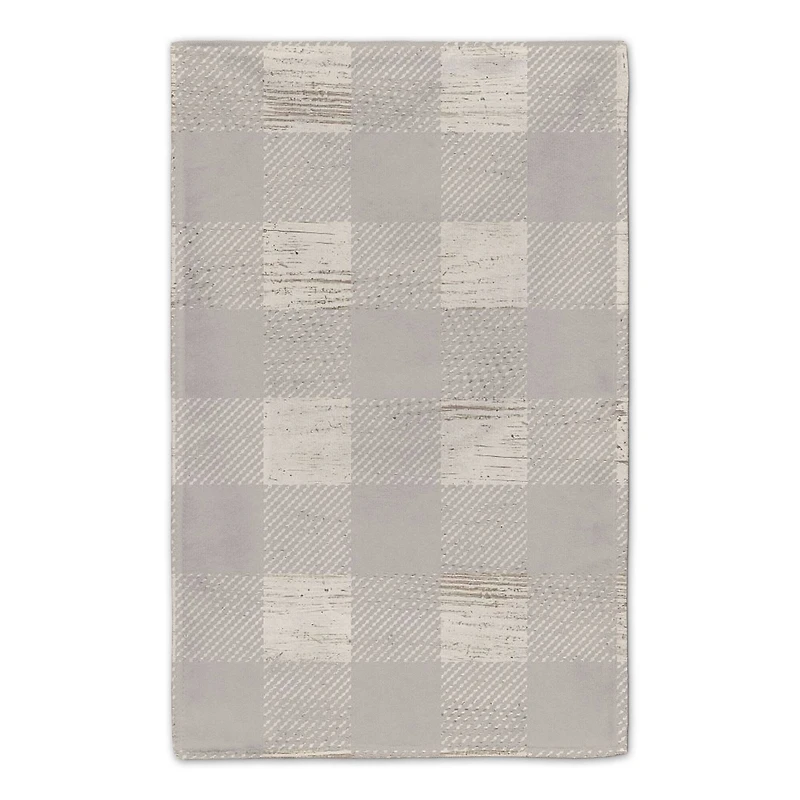Our Cozy Kitchen Gray Check Tea Towel - Set of 2