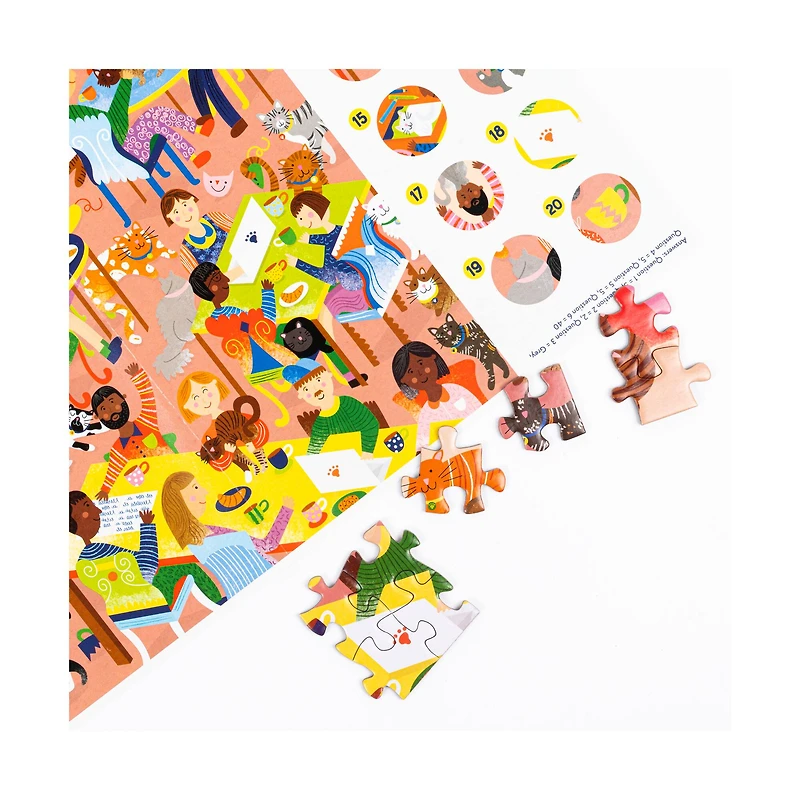 Cat Cafe & Dog Park Double-Sided Jigsaw Puzzle: 500 Pcs