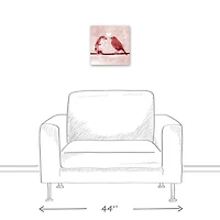 Pink Love Birds 12" x 12" Canvas Wall Art