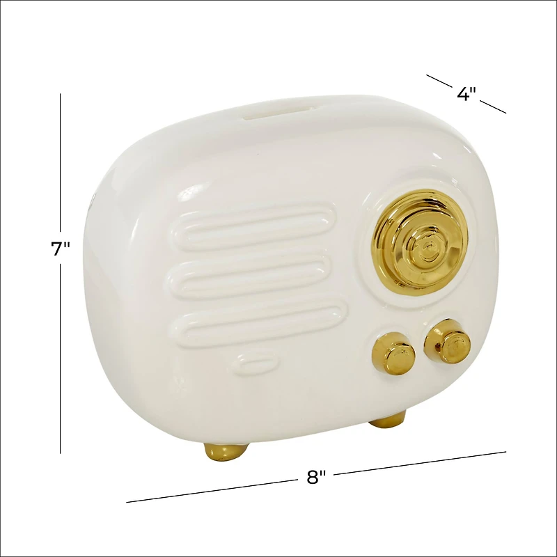 CosmoLiving by Cosmopolitan Gold Ceramic Modern Sculpture, Abstract 7" x 8" x 4"