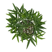 13" Green Faux Foliage Artificial Plant with Black Pot