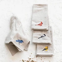 Hello Honey® 18" Cotton & Linen Embroidered Bird Napkin Set