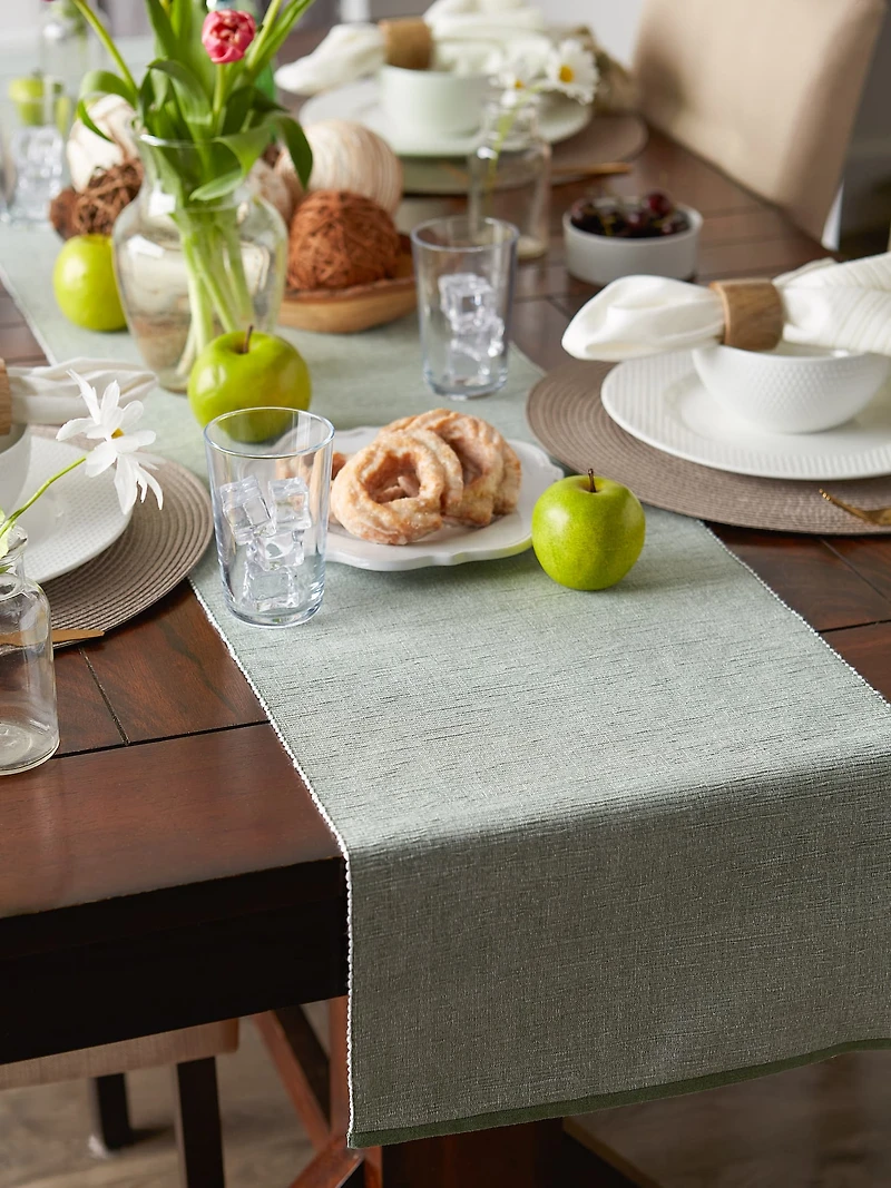 DII® 72" Chambray Ribbed Cotton Table Runner