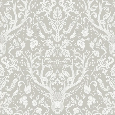 NuWallpaper Taupe Escape To The Forest Peel & Stick Wallpaper