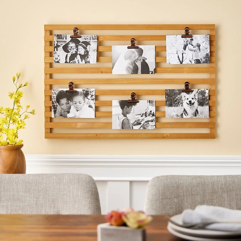 6 Opening  16" x 24" Grid Board Collage Frame with Clips by Studio Décor®