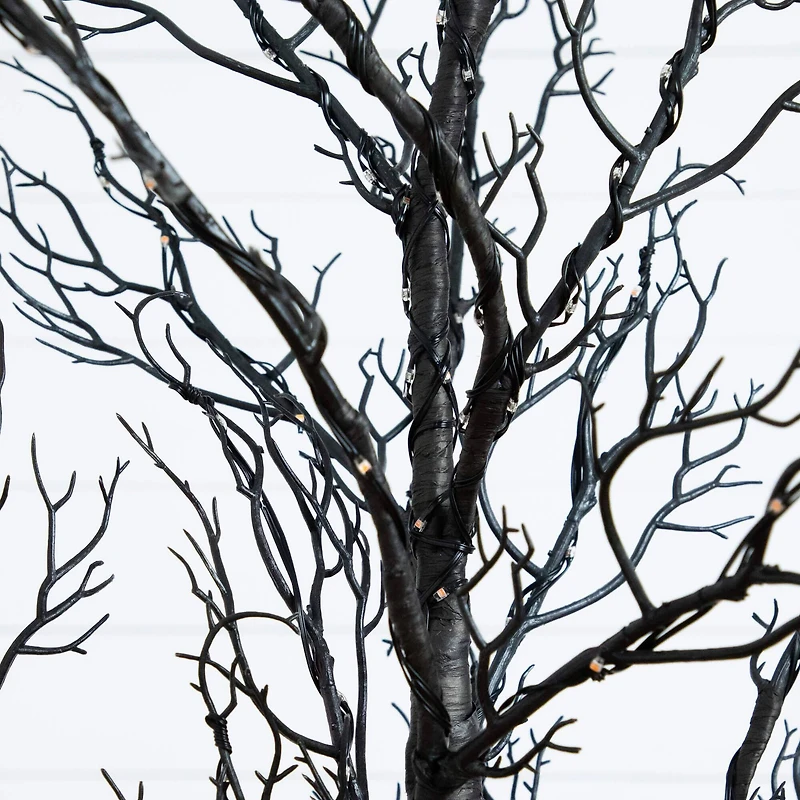 5ft. Pre-Lit Halloween Minimalist Twig Artificial Fall Tree with 240 Orange & Purple LED Lights