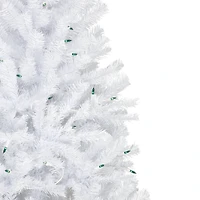 6.5ft. Pre-Lit Slim Geneva White Spruce Artificial Christmas Tree, Green Lights