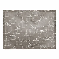 Gray Pumpkin Pattern Cotton Twill Placemat