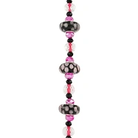 Fuchsia Lampwork Glass Dot Rondelle Beads by Bead Landing™