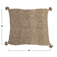 Hello Honey® 60" Tan Woven Fabric Chunky Knit Throw with Tassels
