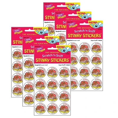 TREND Enterprises® Super Stuff! Spaghetti Scented Stickers, 6 Packs of 24
