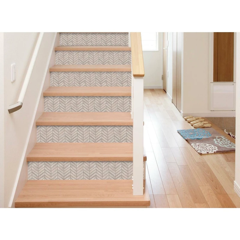 RoomMates Chevron Distressed Wood Backsplash StickTiles®