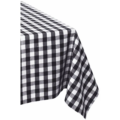 DII® 84" Black & White Checkers Tablecloth