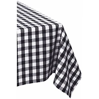 DII® 84" Black & White Checkers Tablecloth