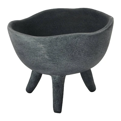 Hello Honey® 5.5" Matte Black Footed Terra Cotta Planter