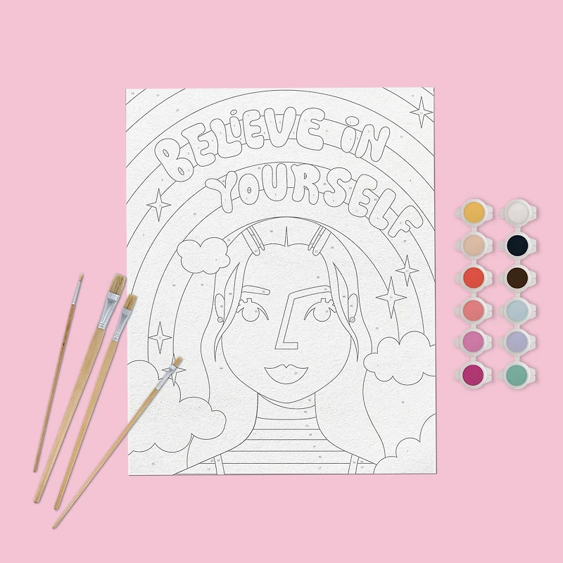 Kids Crafts Believe in Yourself Paint By Number Canvas Kit