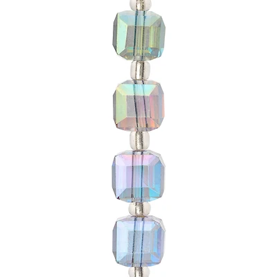 Green Faceted Glass Cube Beads, 10mm by Bead Landing™