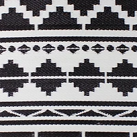 Black & White Aztec Design Rectangular Outdoor Area Rug, 4ft. x 6ft.
