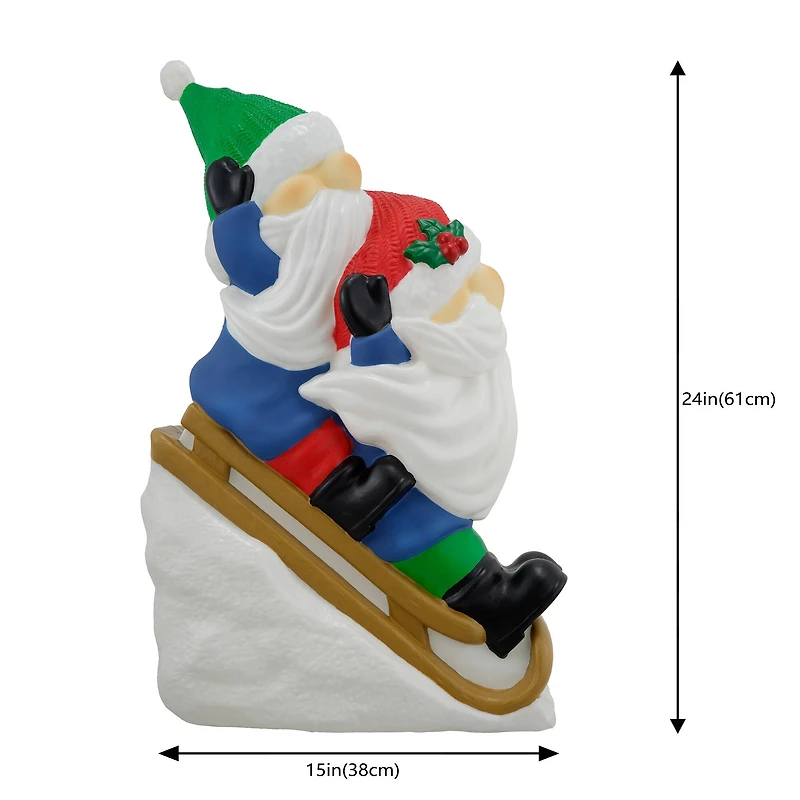 24" Lighted Sledding Gnomes Blow Mold by Ashland®