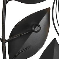 Black Metal Tree Wall décor with Various Patterned Leaves