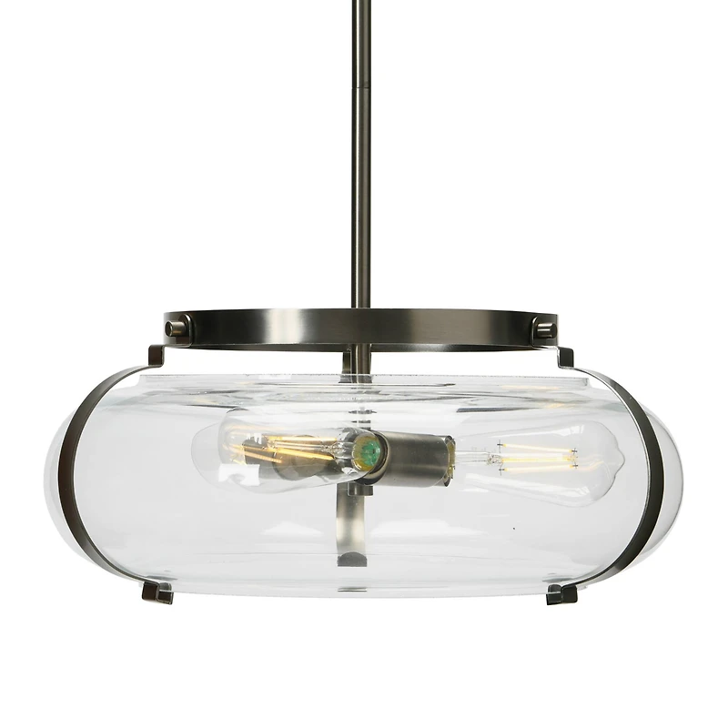 Hello Honey® Robert Stevenson Lighting Alston 16" Antique Nickel Glass & Metal Ceiling Light