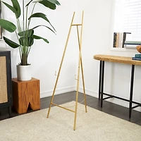 56" Gold Metal Geometric Tall Adjustable Floor 3-Tier Easel